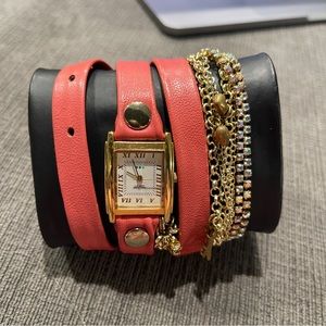 La Mer wrap watch - coral